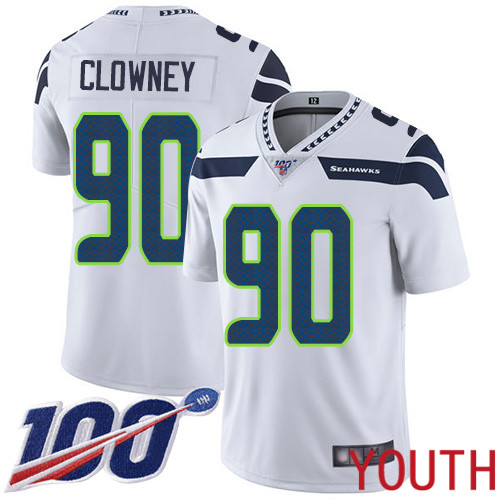 Seattle Seahawks Limited White Youth Jadeveon Clowney Road Jersey NFL Football #90 100th Season Vapor Untouchable->women nfl jersey->Women Jersey